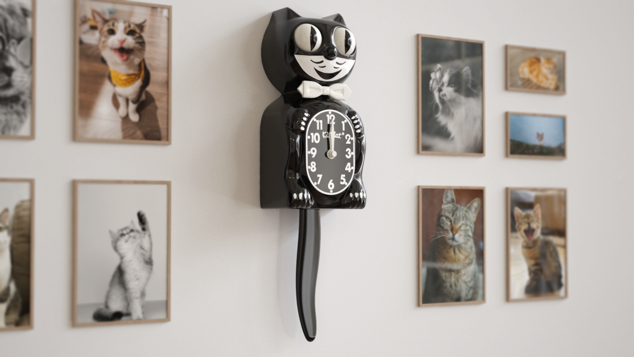 Black Kit Cat Clock 3D model