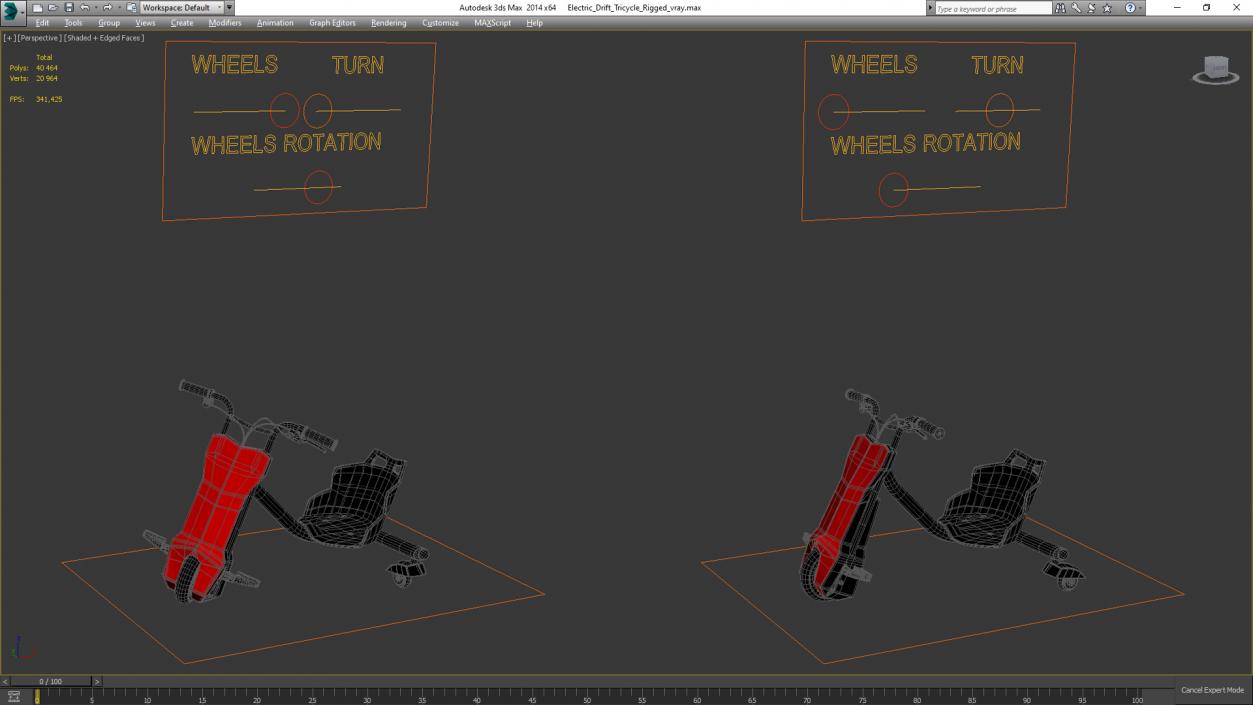 3D model Electric Drift Tricycle Rigged