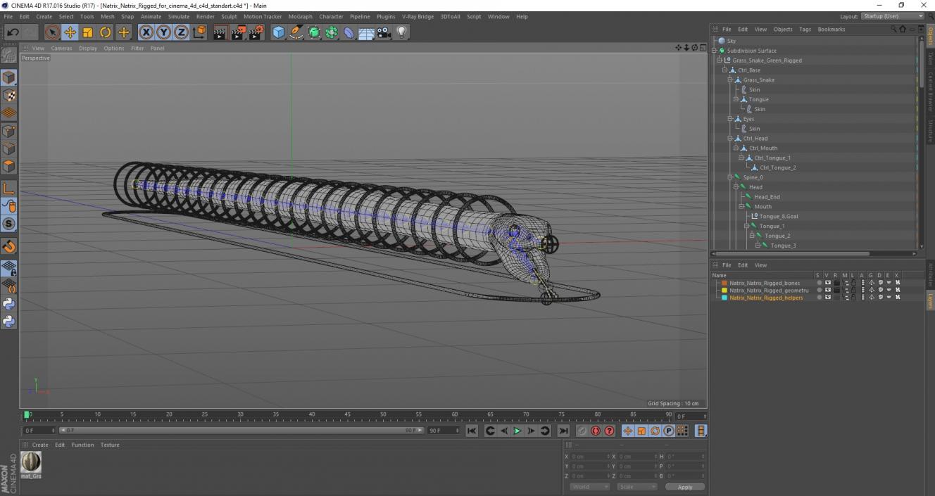 Natrix Natrix Rigged for Cinema 4D 3D model