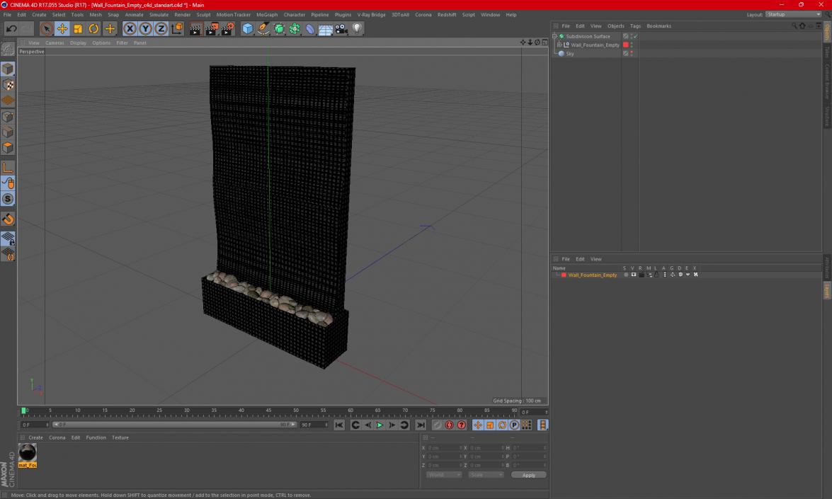 Wall Fountain Empty 3D model