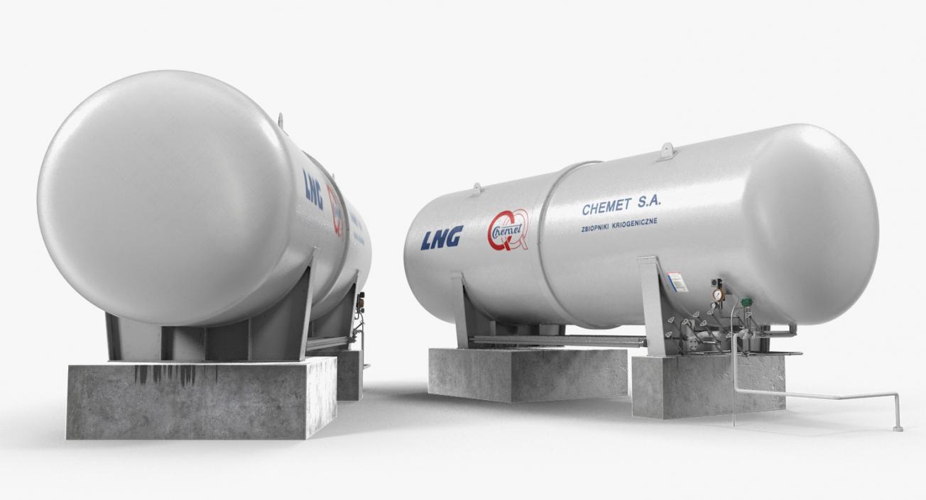 3D LNG Cryogenic Storage Tanks Collection model