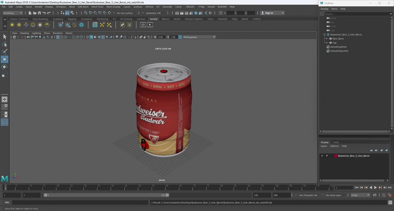 Budweiser Beer 5 Liter Barrel 3D model