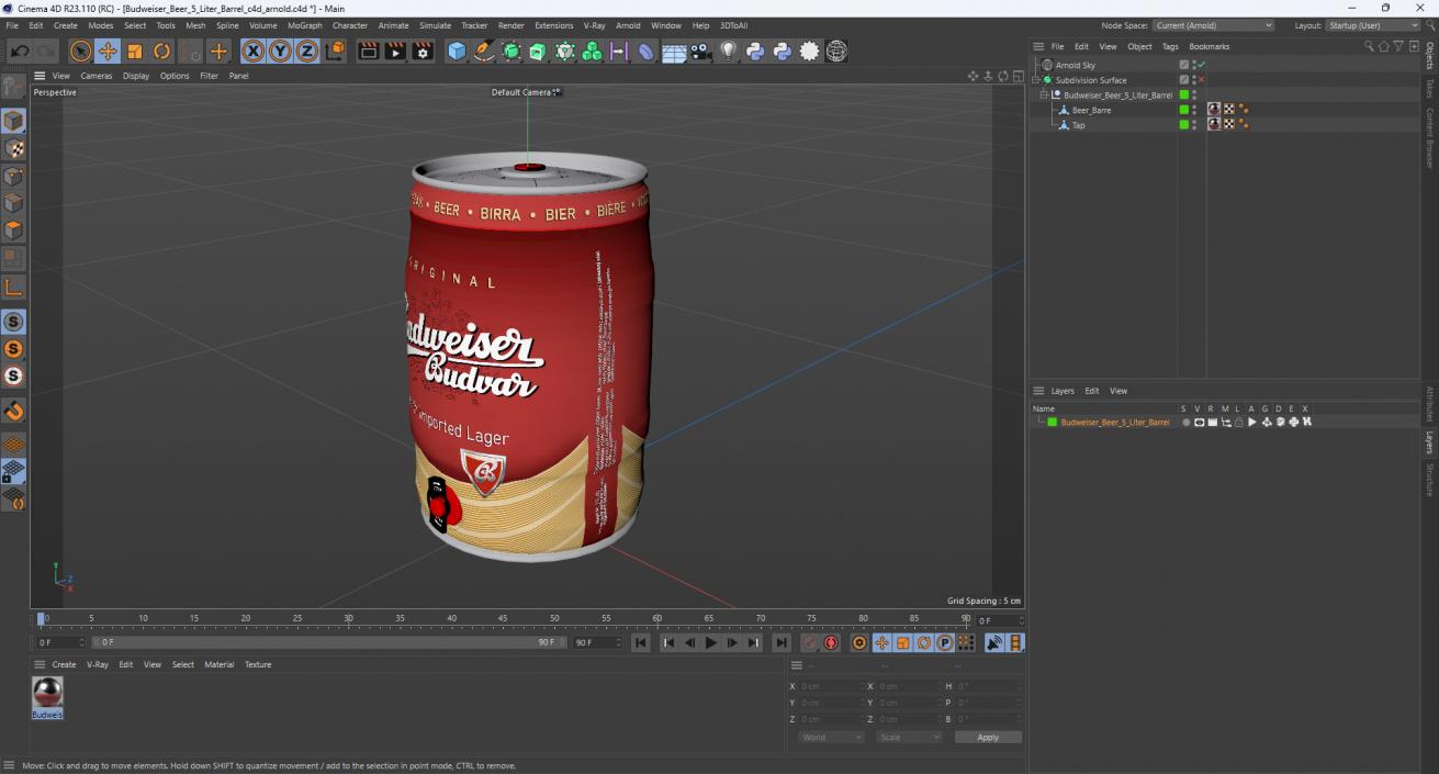 Budweiser Beer 5 Liter Barrel 3D model