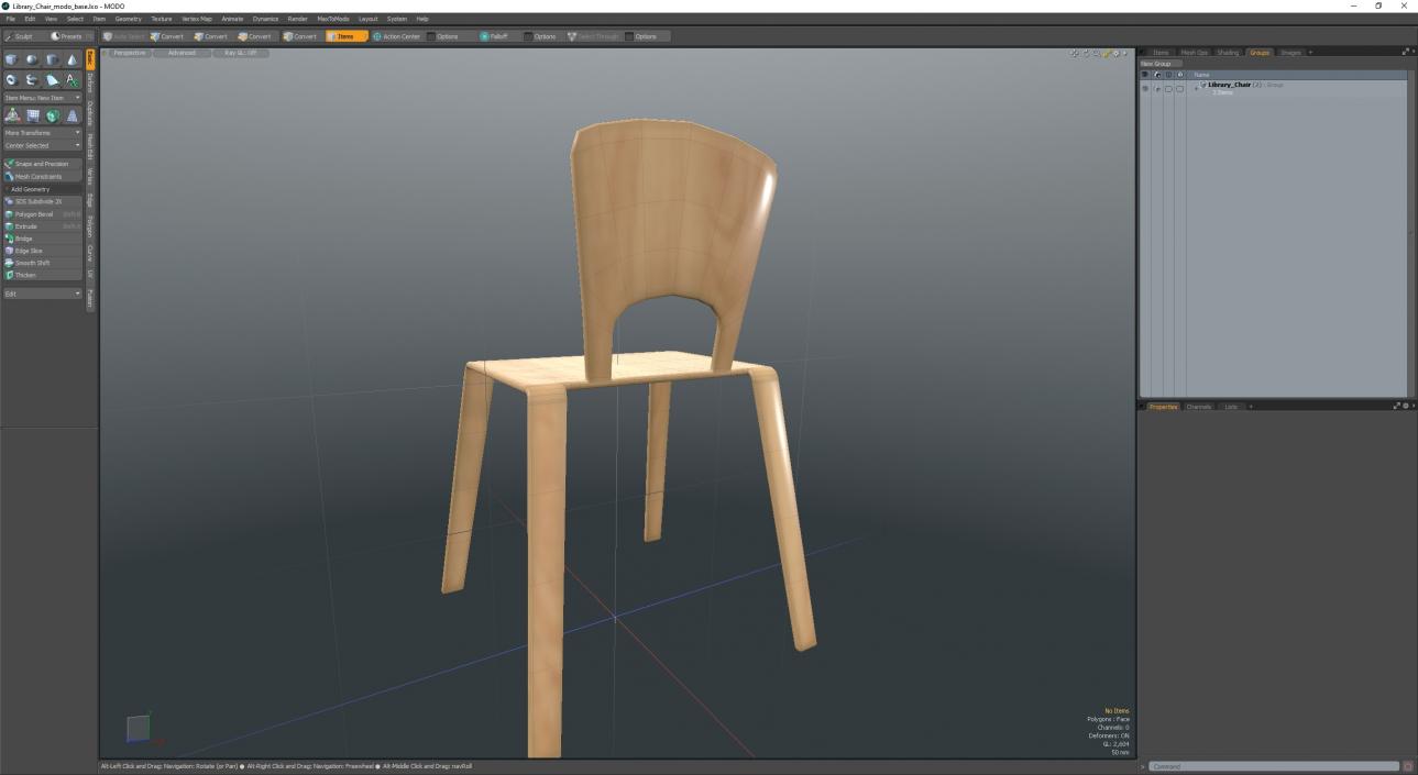 3D Library Chair model