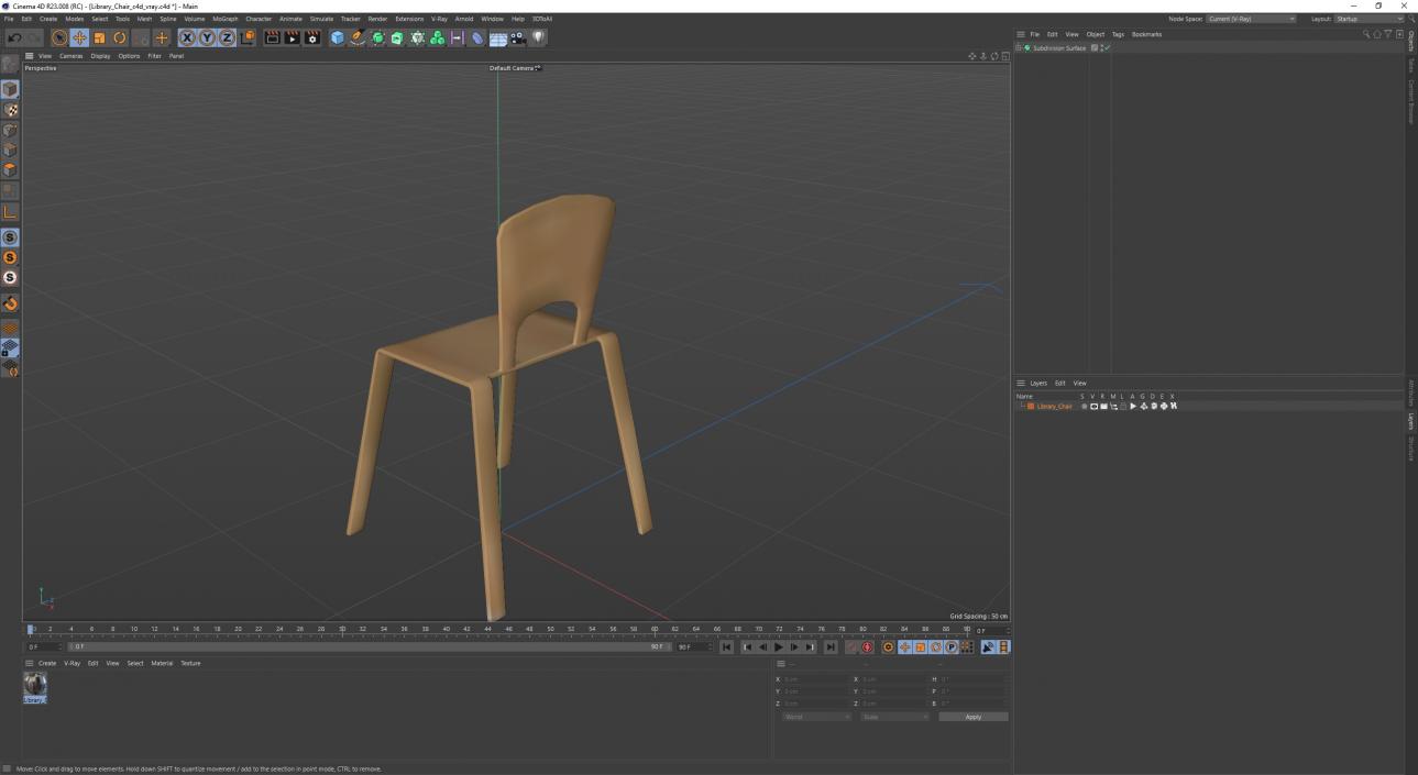 3D Library Chair model