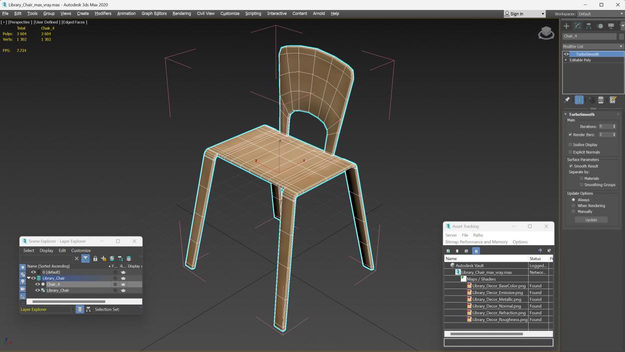 3D Library Chair model