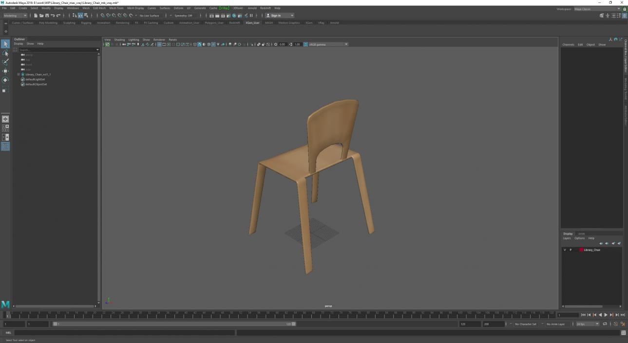 3D Library Chair model