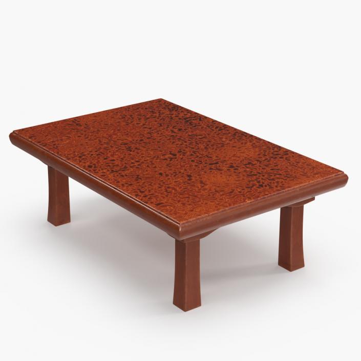 3D Floor Low Tea Table Red model