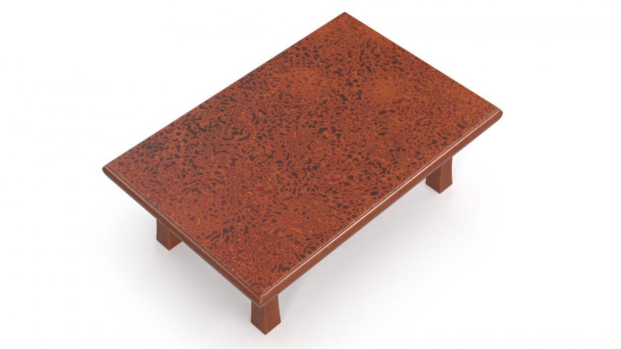 3D Floor Low Tea Table Red model