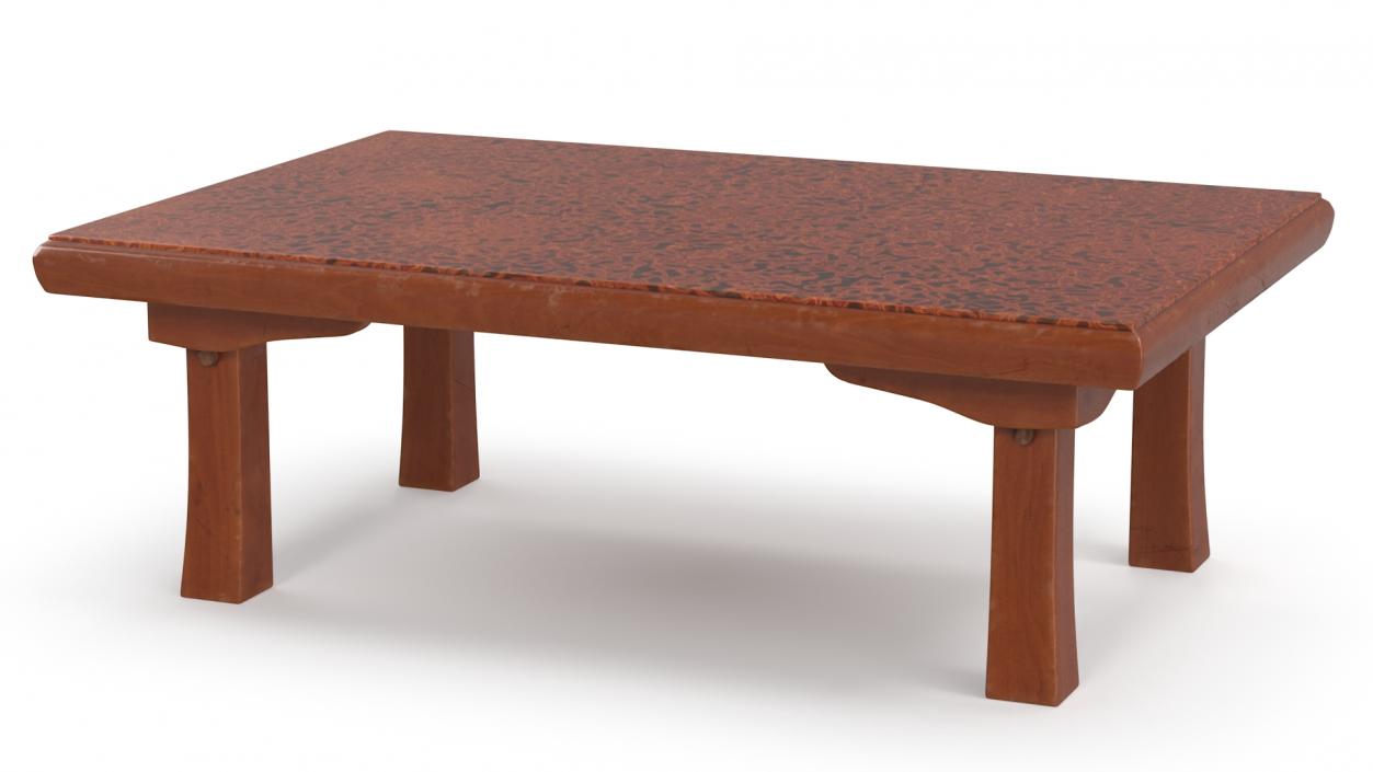 3D Floor Low Tea Table Red model