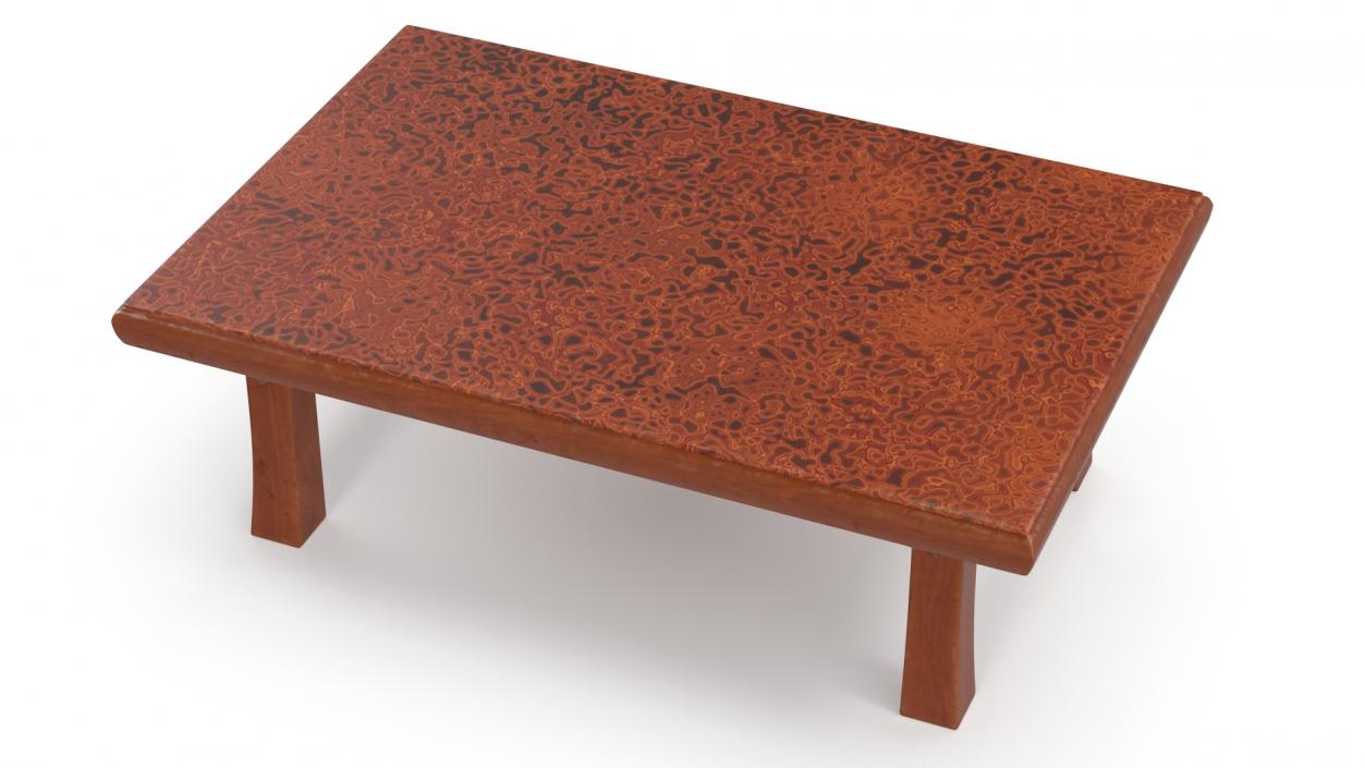 3D Floor Low Tea Table Red model