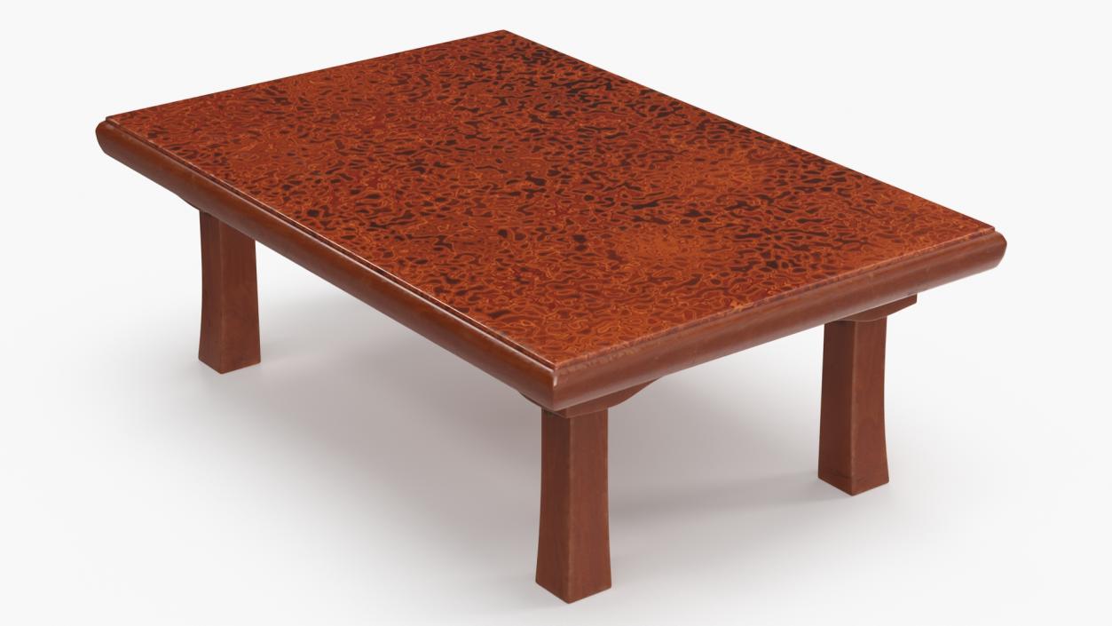 3D Floor Low Tea Table Red model