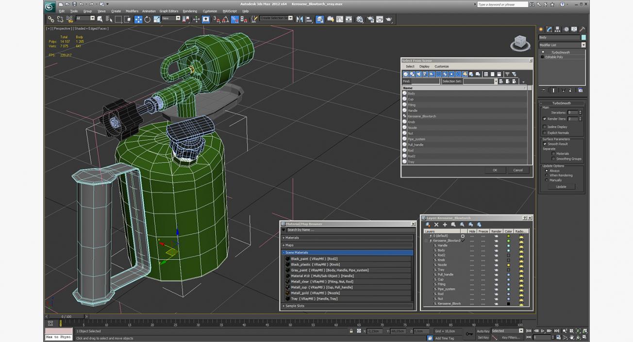 3D Kerosene Blowtorch model