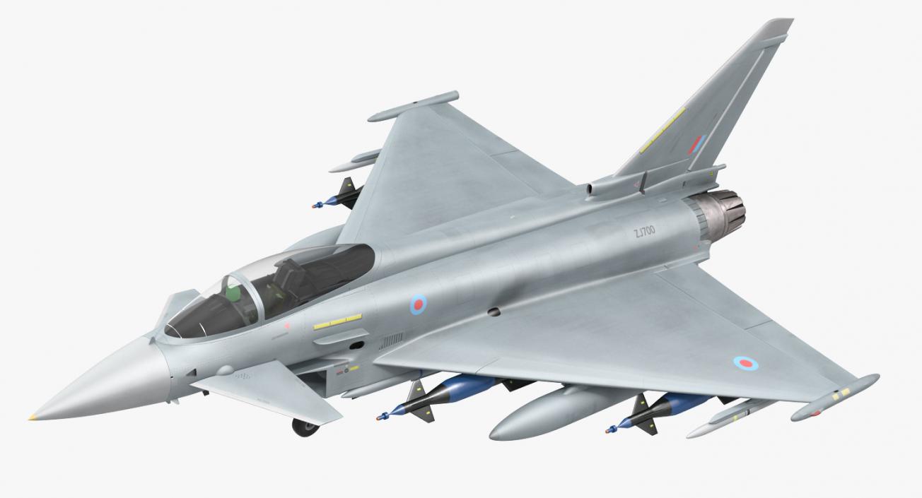 Multirole Fighter Eurofighter Typhoon Rigged 3D model