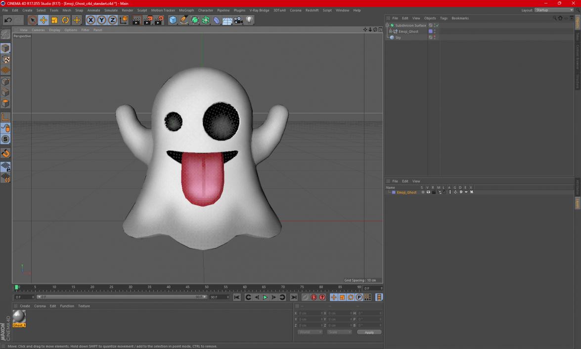 3D Emoji Ghost 2 model