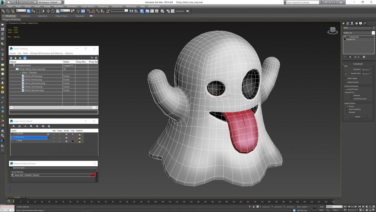 3D Emoji Ghost 2 model