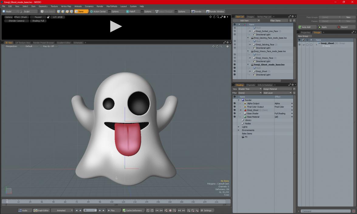 3D Emoji Ghost 2 model