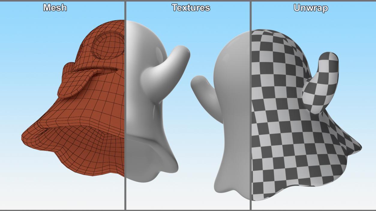 3D Emoji Ghost 2 model