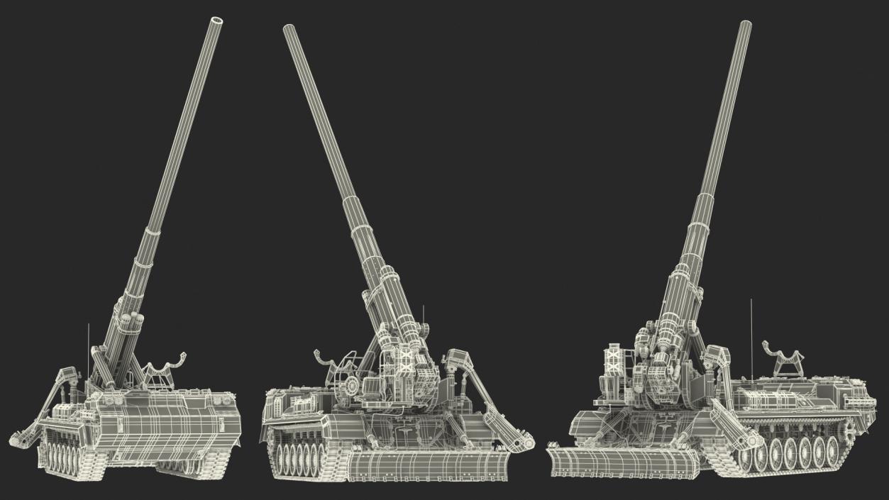 3D model 2S7 Pion Heavy Artillery Armed Position Dirty