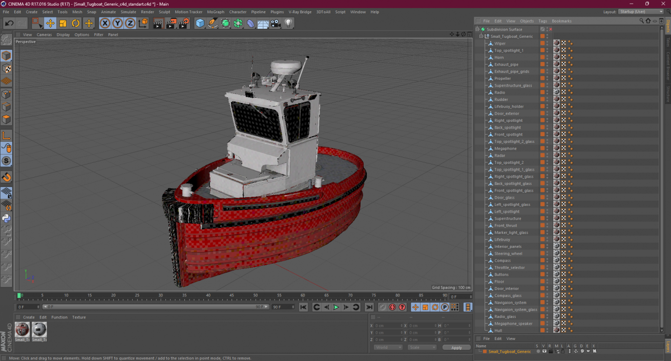 3D Small Tugboat Generic 2 model