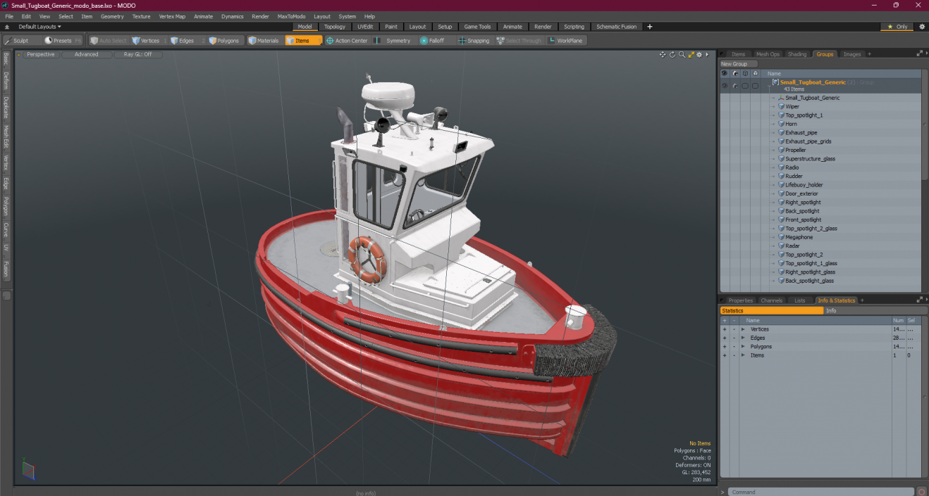 3D Small Tugboat Generic 2 model