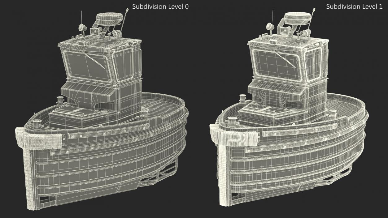 3D Small Tugboat Generic 2 model