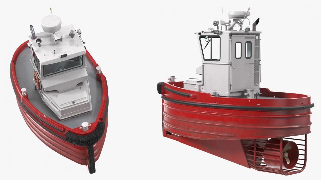 3D Small Tugboat Generic 2 model