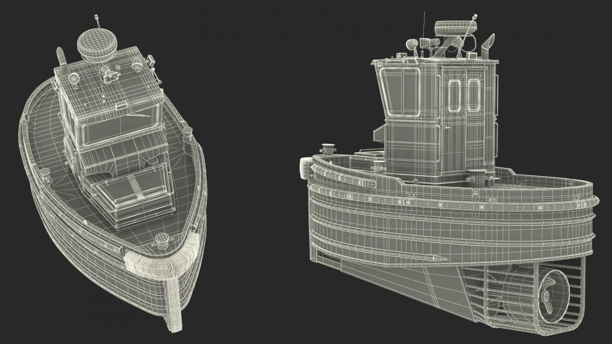 3D Small Tugboat Generic 2 model