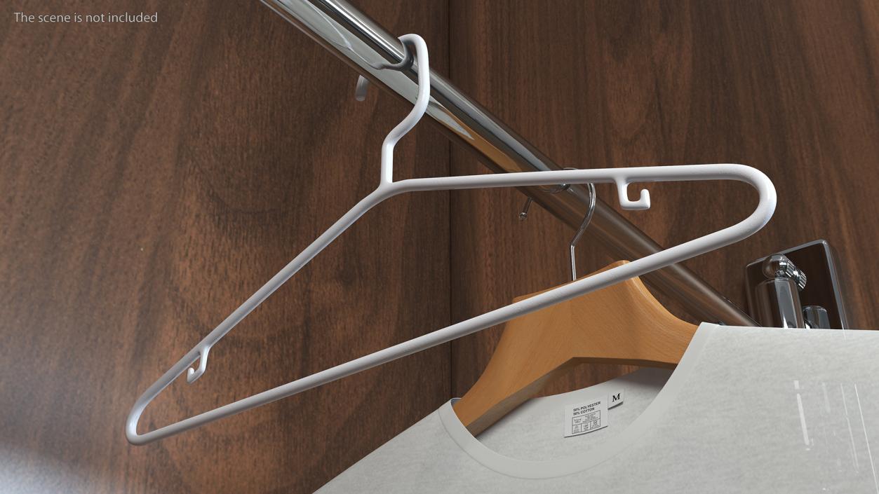 3D White Plastic Tubular Clothes Hanger