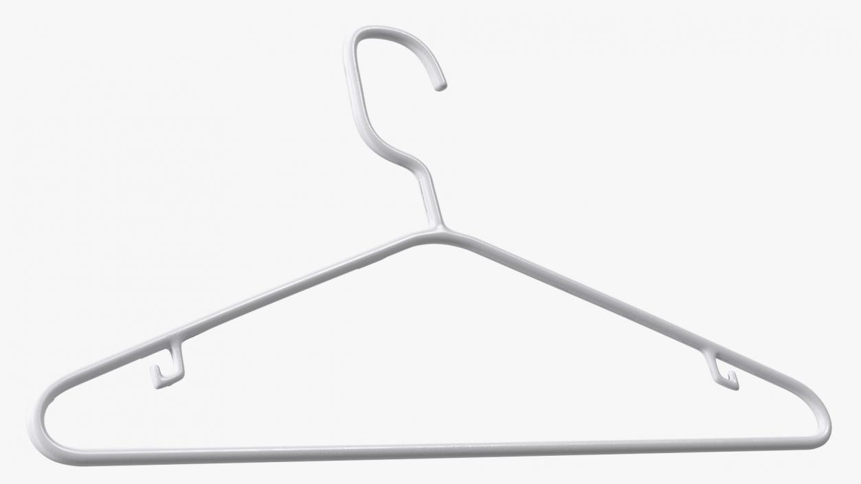 3D White Plastic Tubular Clothes Hanger