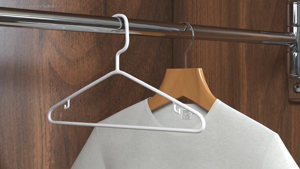 3D White Plastic Tubular Clothes Hanger