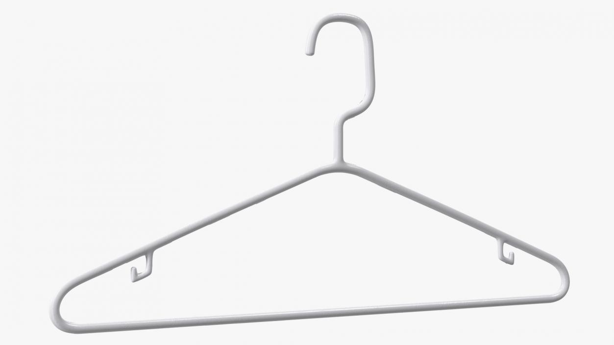 3D White Plastic Tubular Clothes Hanger