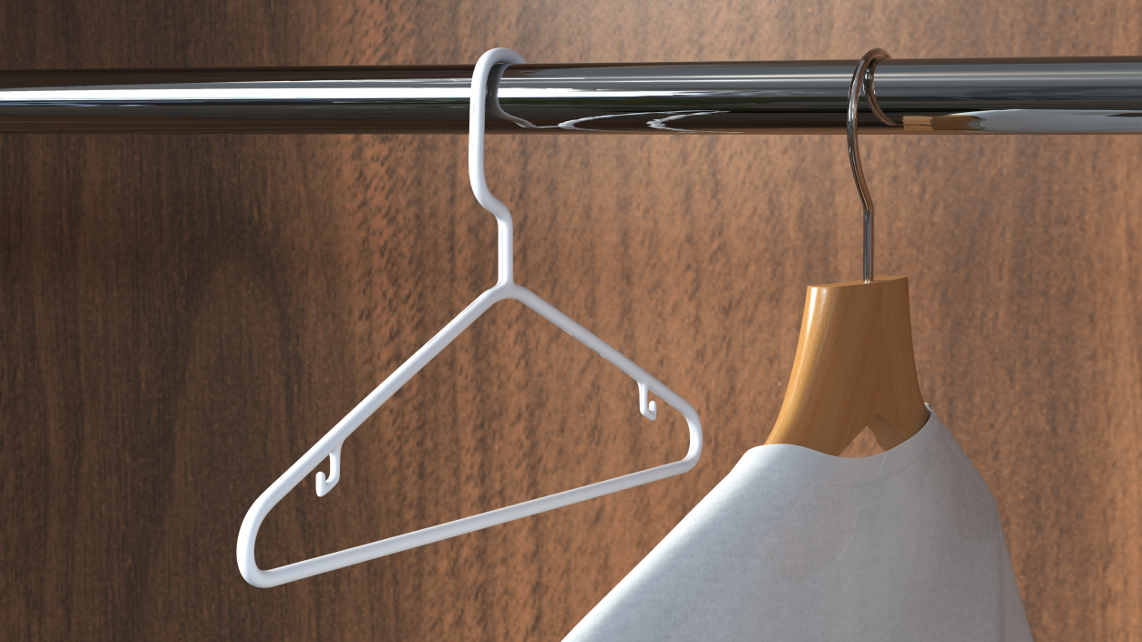 3D White Plastic Tubular Clothes Hanger