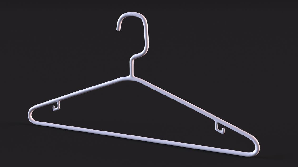 3D White Plastic Tubular Clothes Hanger