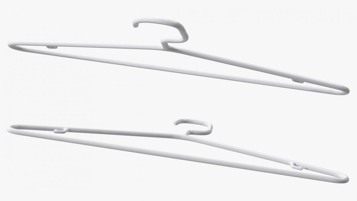 3D White Plastic Tubular Clothes Hanger