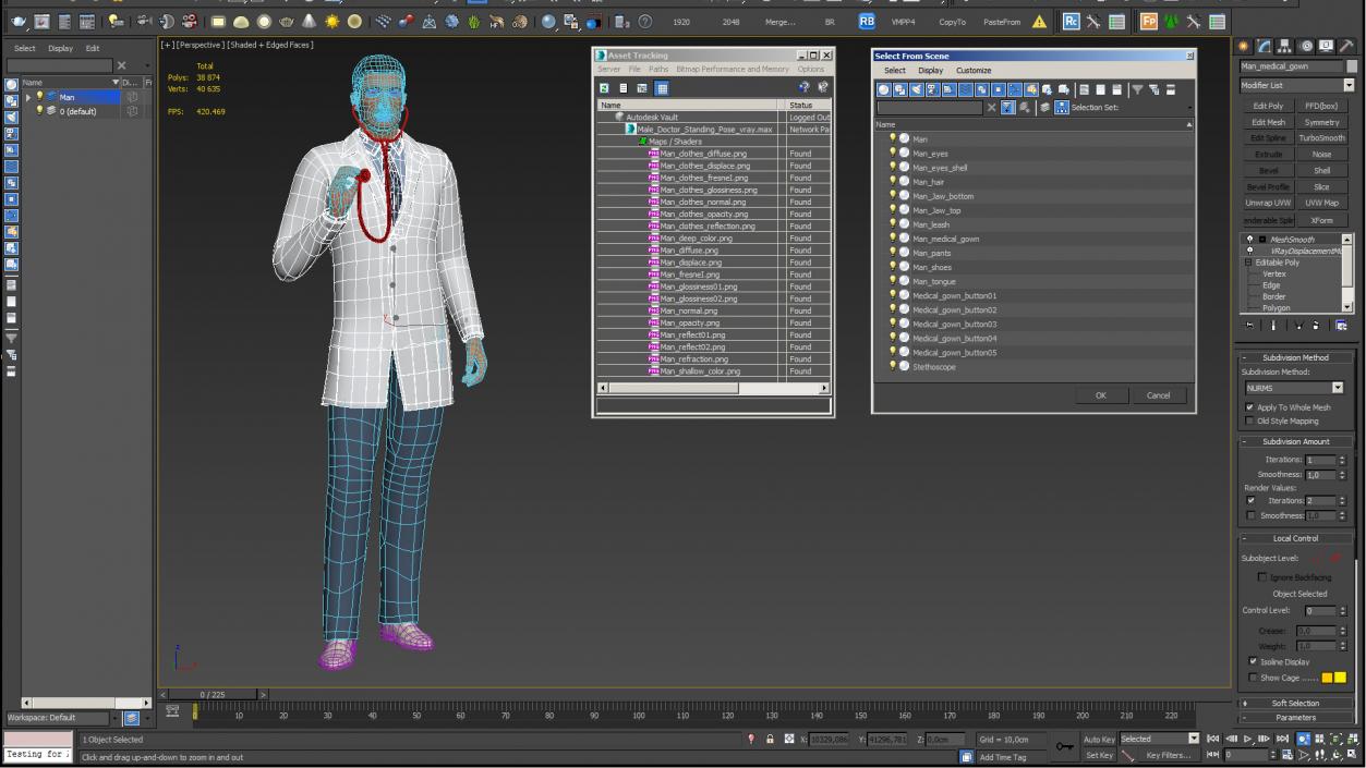 3D model Male Doctor Standing Pose