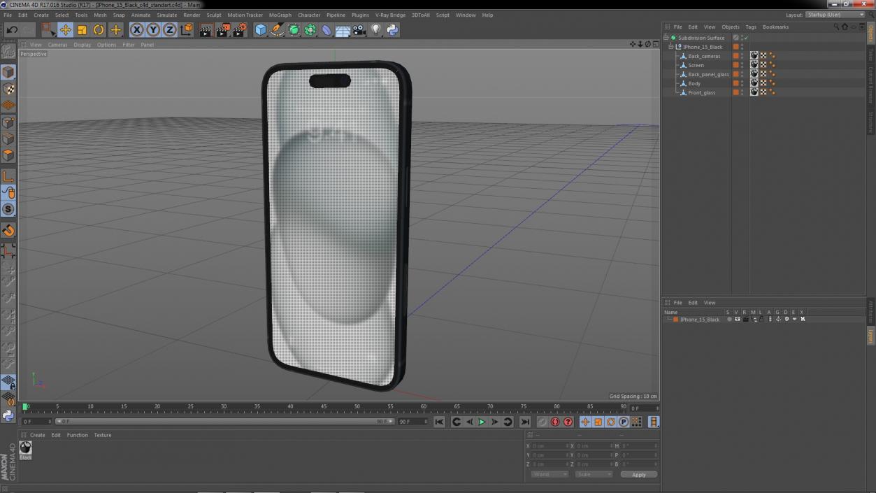 3D model IPhone 15 Black