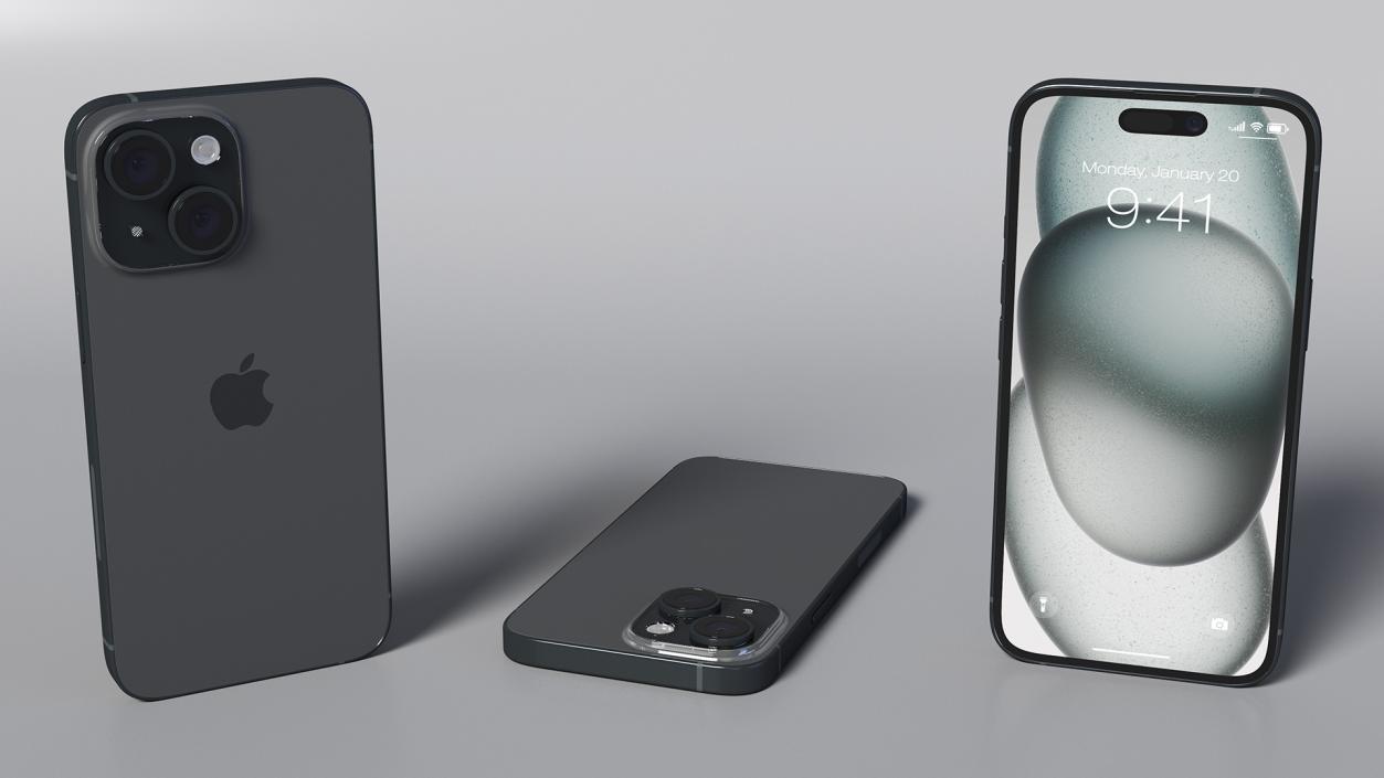 3D model IPhone 15 Black