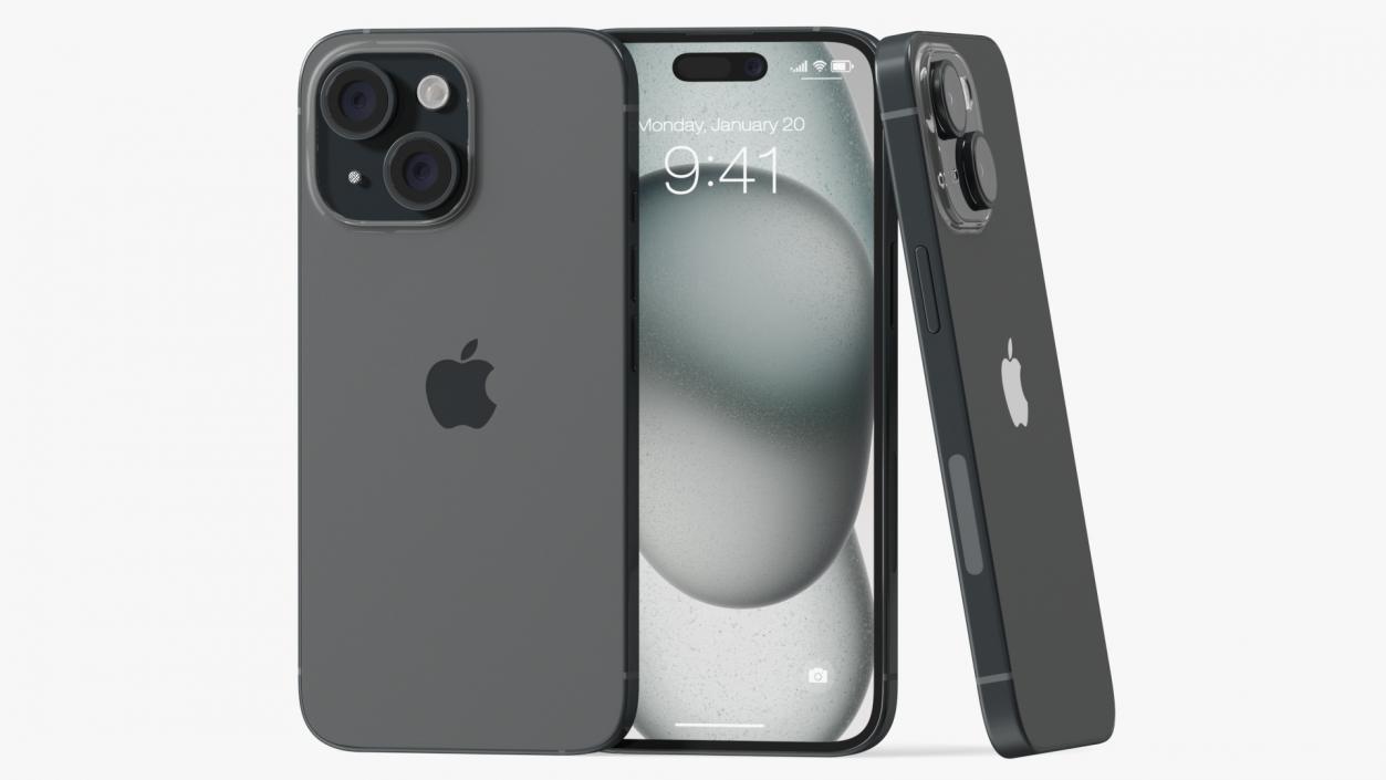 3D model IPhone 15 Black