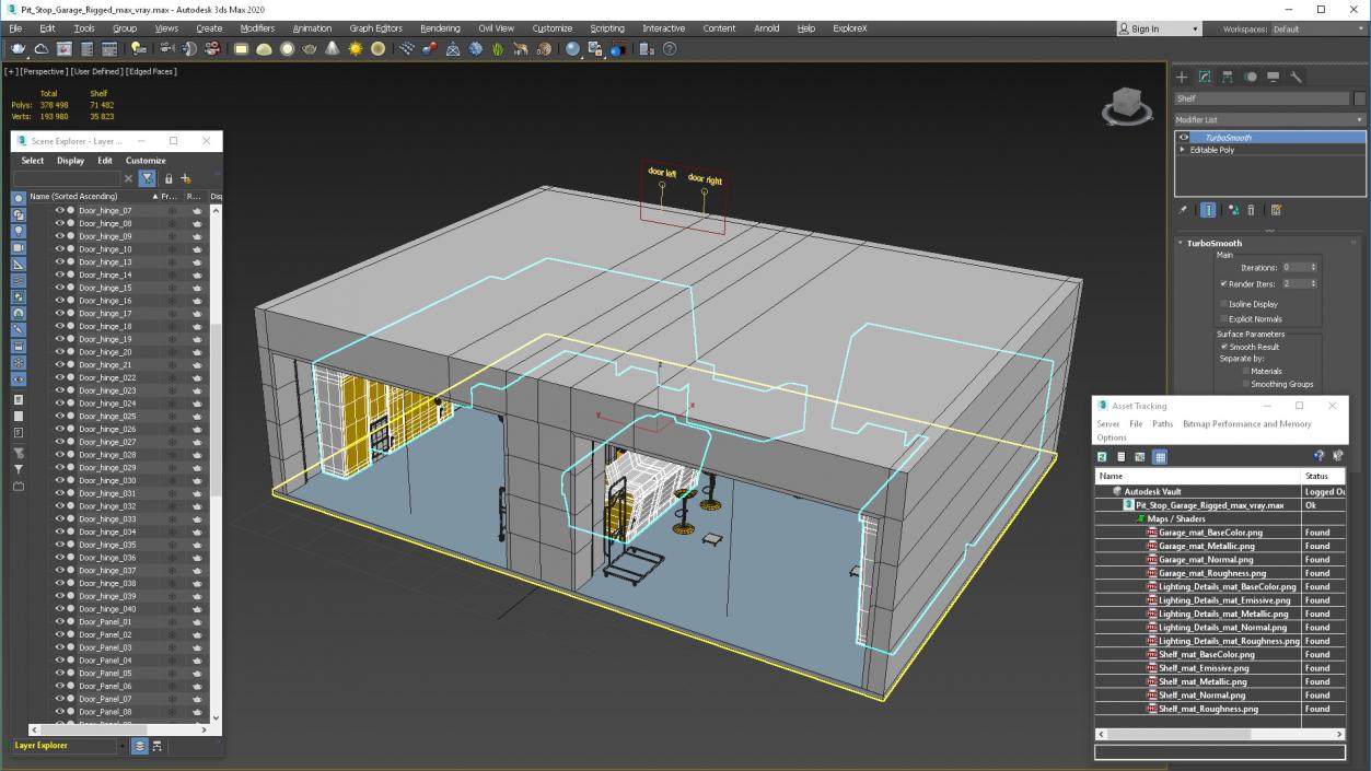 Pit Stop Garage Rigged 3D