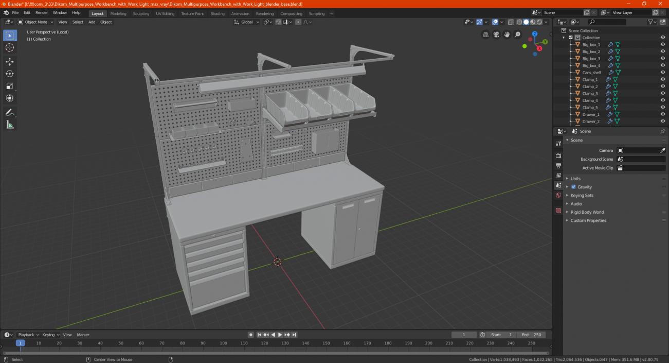 Dikom Multipurpose Workbench with Work Light 3D model