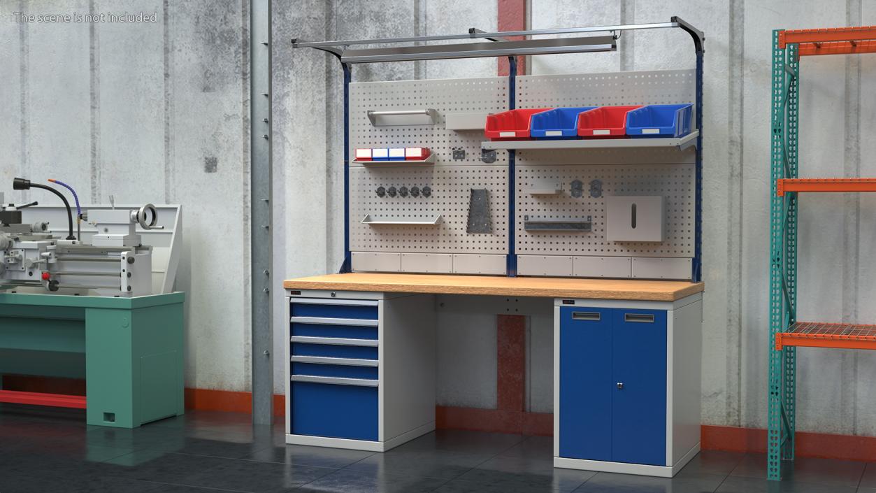 Dikom Multipurpose Workbench with Work Light 3D model