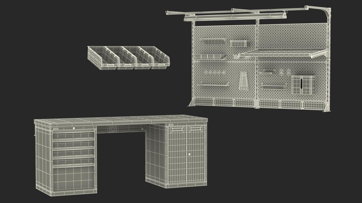 Dikom Multipurpose Workbench with Work Light 3D model