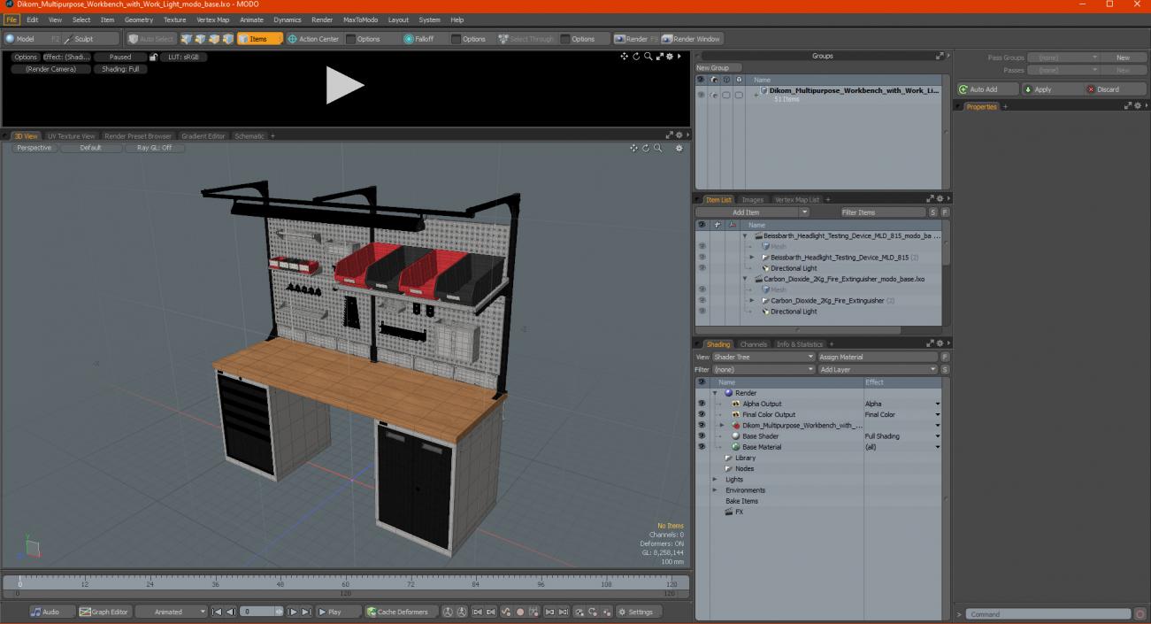 Dikom Multipurpose Workbench with Work Light 3D model