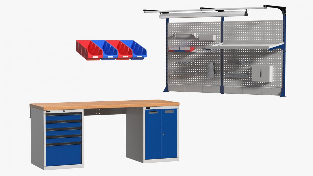 Dikom Multipurpose Workbench with Work Light 3D model