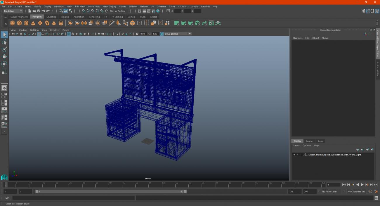 Dikom Multipurpose Workbench with Work Light 3D model