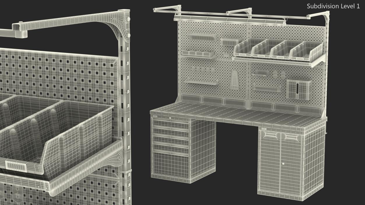 Dikom Multipurpose Workbench with Work Light 3D model