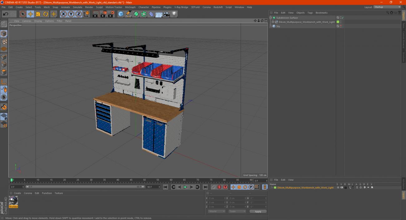 Dikom Multipurpose Workbench with Work Light 3D model