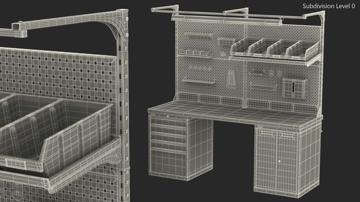 Dikom Multipurpose Workbench with Work Light 3D model