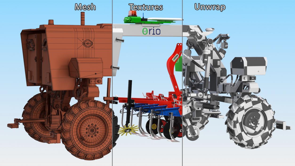 Agriculture Robot Orio Naio Rigged 3D model